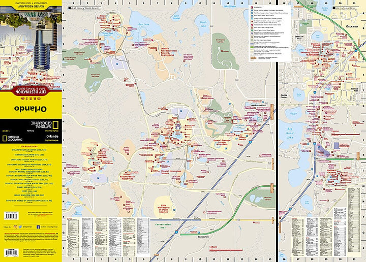 Carte de destination d'Orlando (Floride) | National Geographic carte pliée National Geographic 