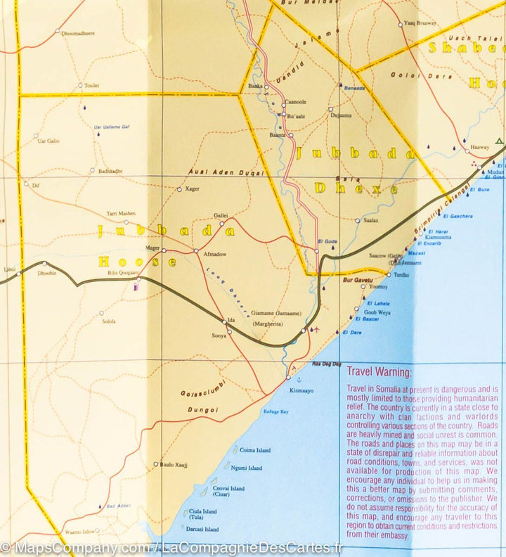 Carte de la Somalie et de la Corne de l'Afrique- VERSION MURALE ET PLASTIFIEE | ITM carte murale grand tube ITM 