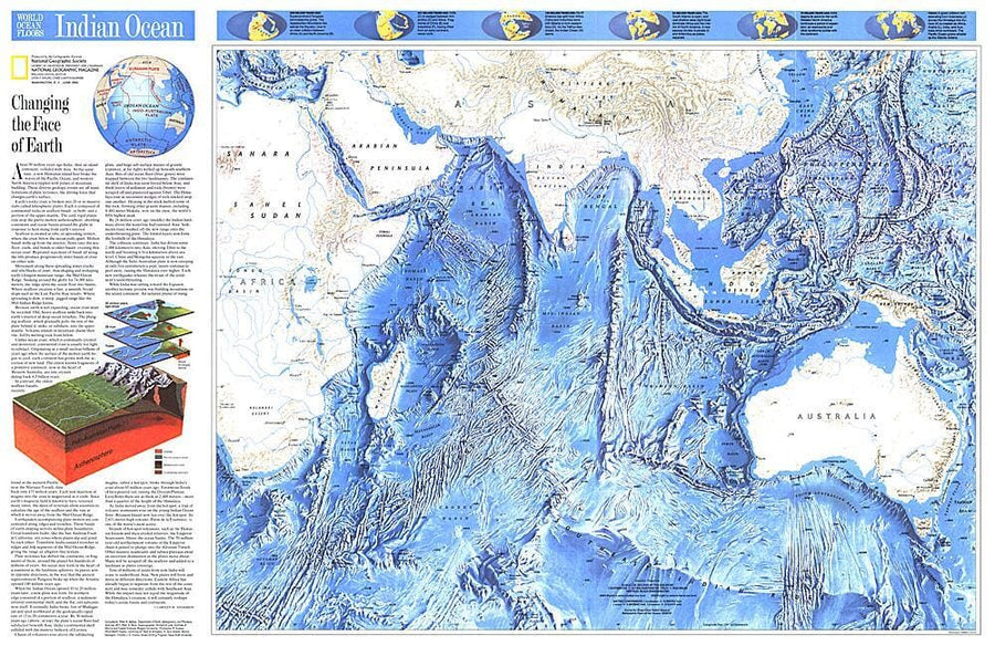 1992 Indian Ocean Map Wall Map 