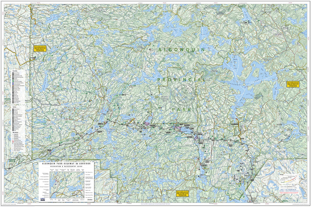 Carte de pagayage - Parc Algonquin, Ontario | Clark Geomatics carte pliée Clark Geomatics 