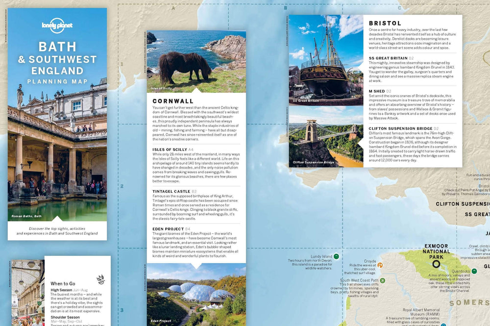 Carte de planification (en anglais) - Bath & Southwest England | Lonely Planet carte pliée Lonely Planet 