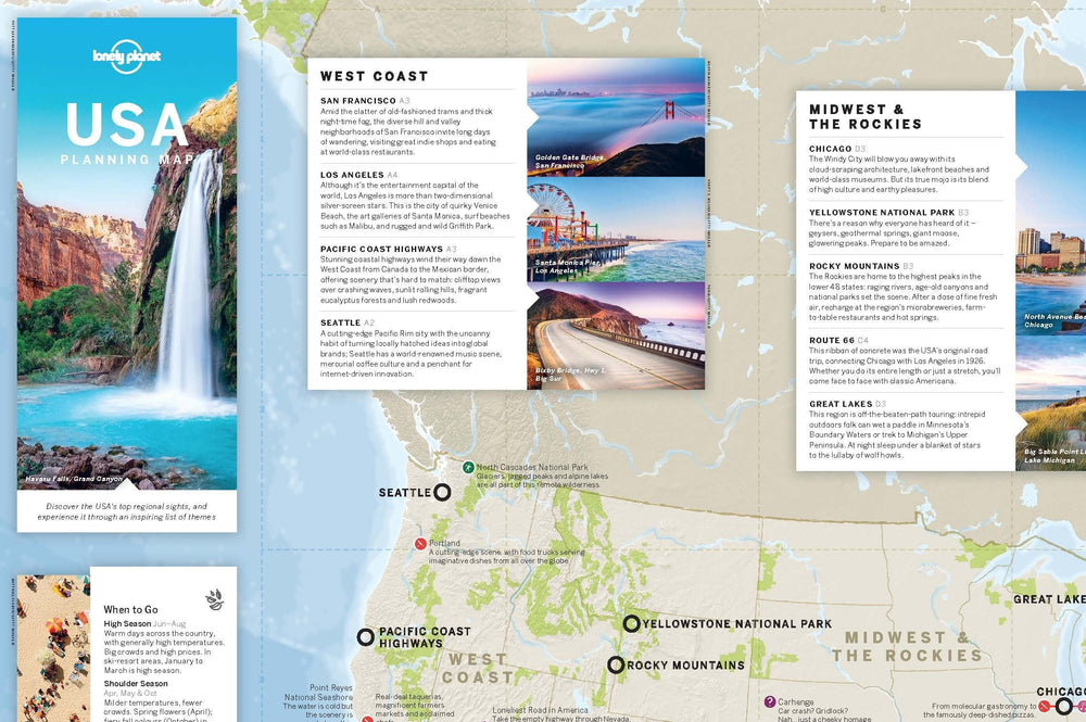 Carte de planification (en anglais) - USA | Lonely Planet carte pliée Lonely Planet 