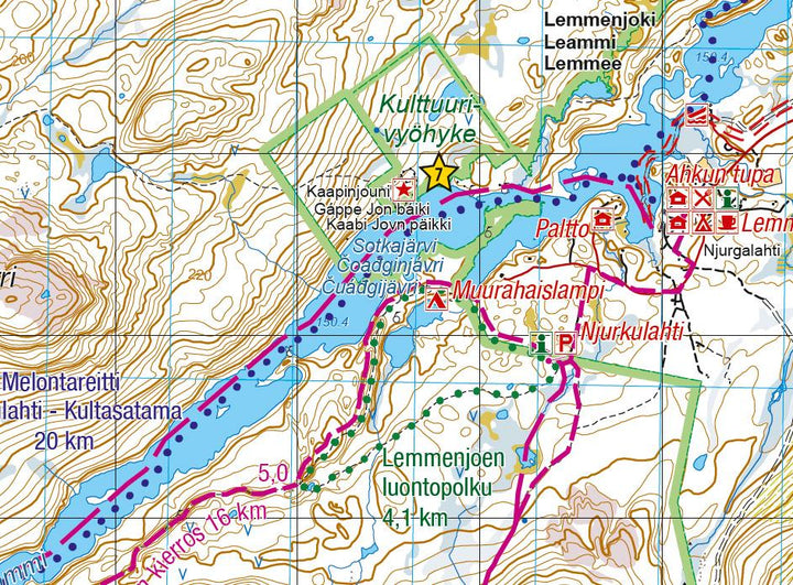 Carte de plein air n° 10 - Lemmenjoki (Finlande) | Karttakeskus carte pliée Karttakeskus 