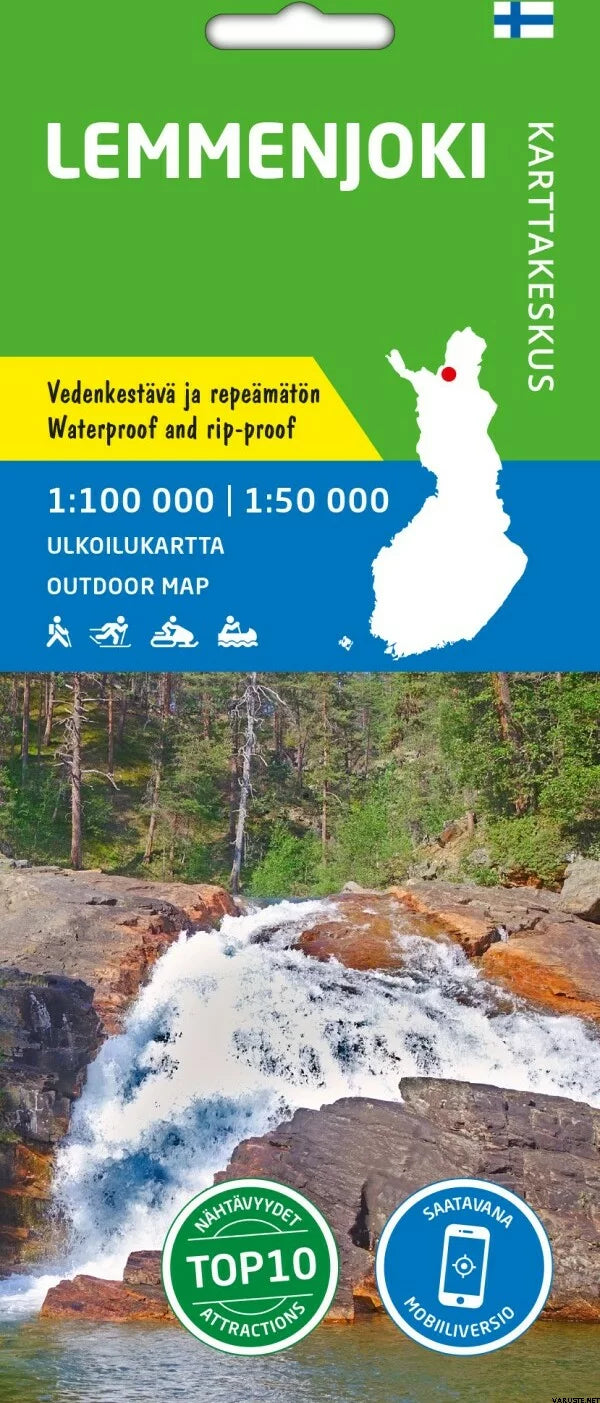 Carte de plein air n° 10 - Lemmenjoki (Finlande) | Karttakeskus carte pliée Karttakeskus 
