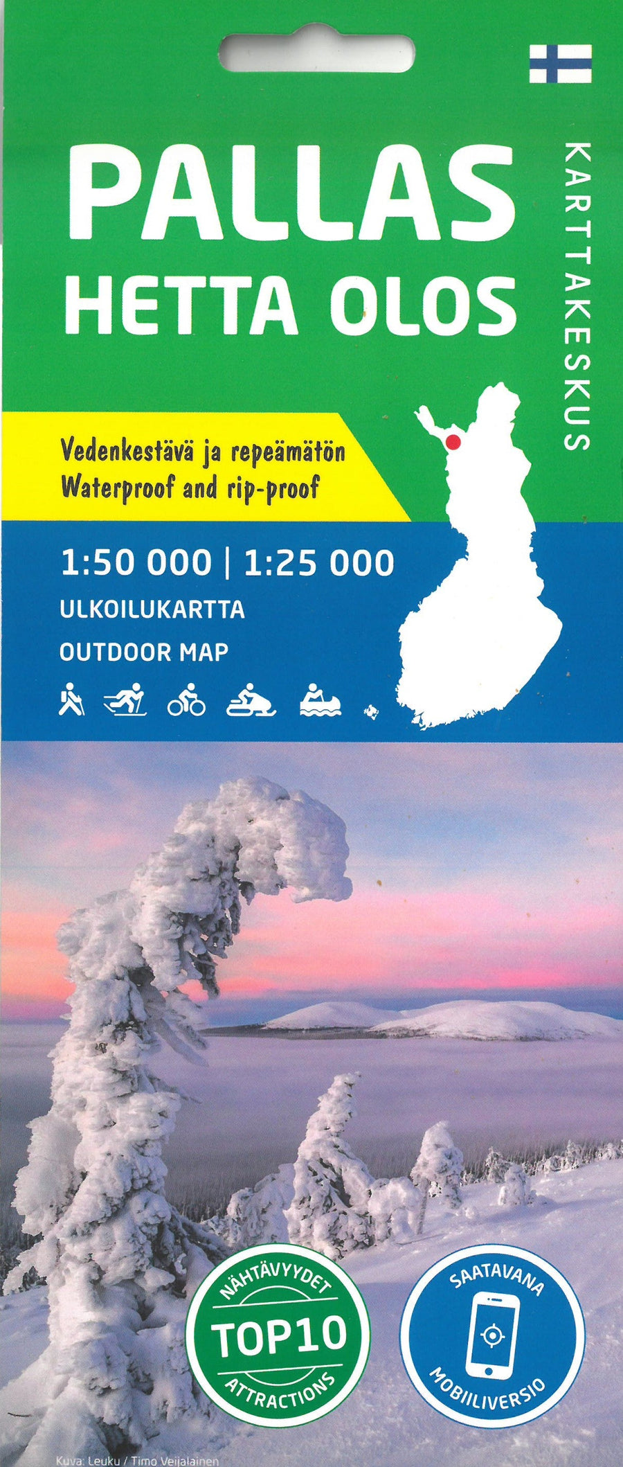 Carte de plein air n° 12 - Pallas Hetta Olos (Finlande) | Karttakeskus carte pliée Karttakeskus 