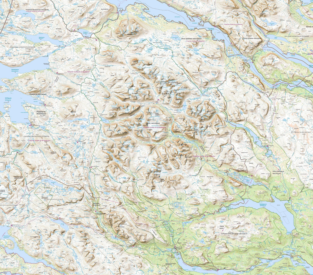 Carte de plein air n° BD10 - Sareks nationalpark (Suède) | Norstedts - Fjällkartan carte pliée Norstedts 