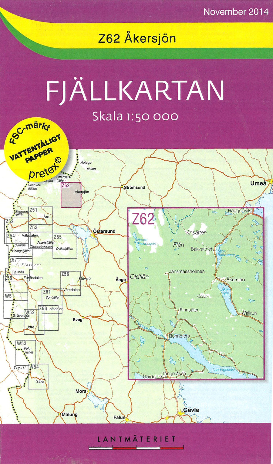 Carte de plein air n° SE.F.Z62 - Akersjön (Suède) | Norstedts - Fjällkartan carte pliée Norstedts 