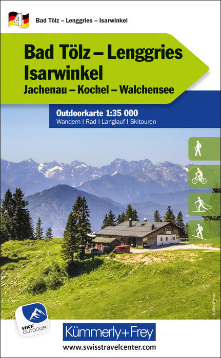 Carte de plein air n° WK.04 - Bad Tölz, Lenggries, Isarwinkel (Allemagne) | Kümmerly & Frey carte pliée Kümmerly & Frey 