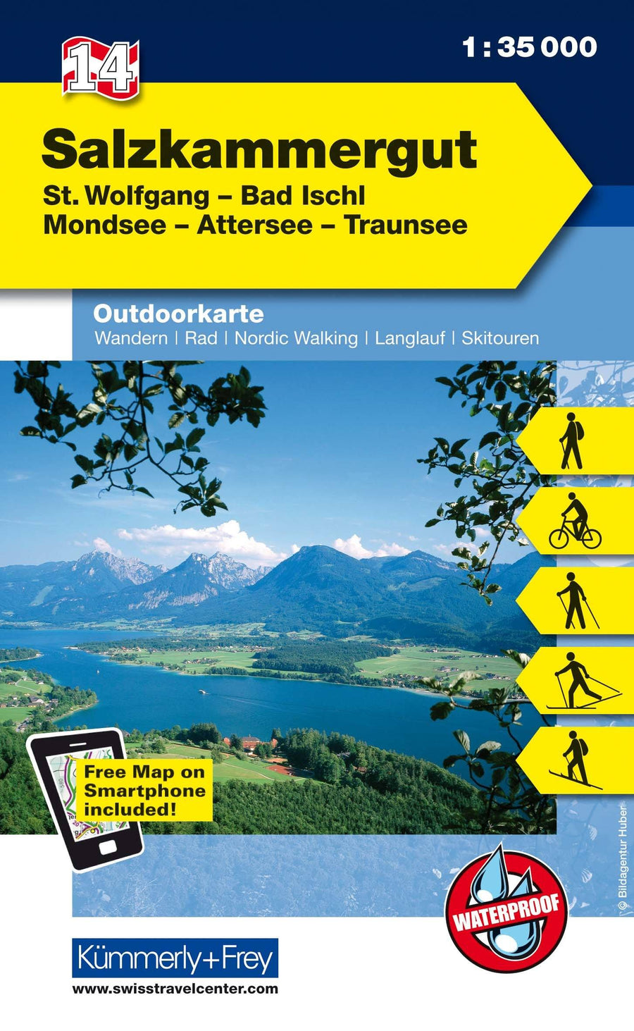 Carte de plein air n° WK.14 - Salzkammergut FMS (Autriche) | Kümmerly & Frey carte pliée Kümmerly & Frey 