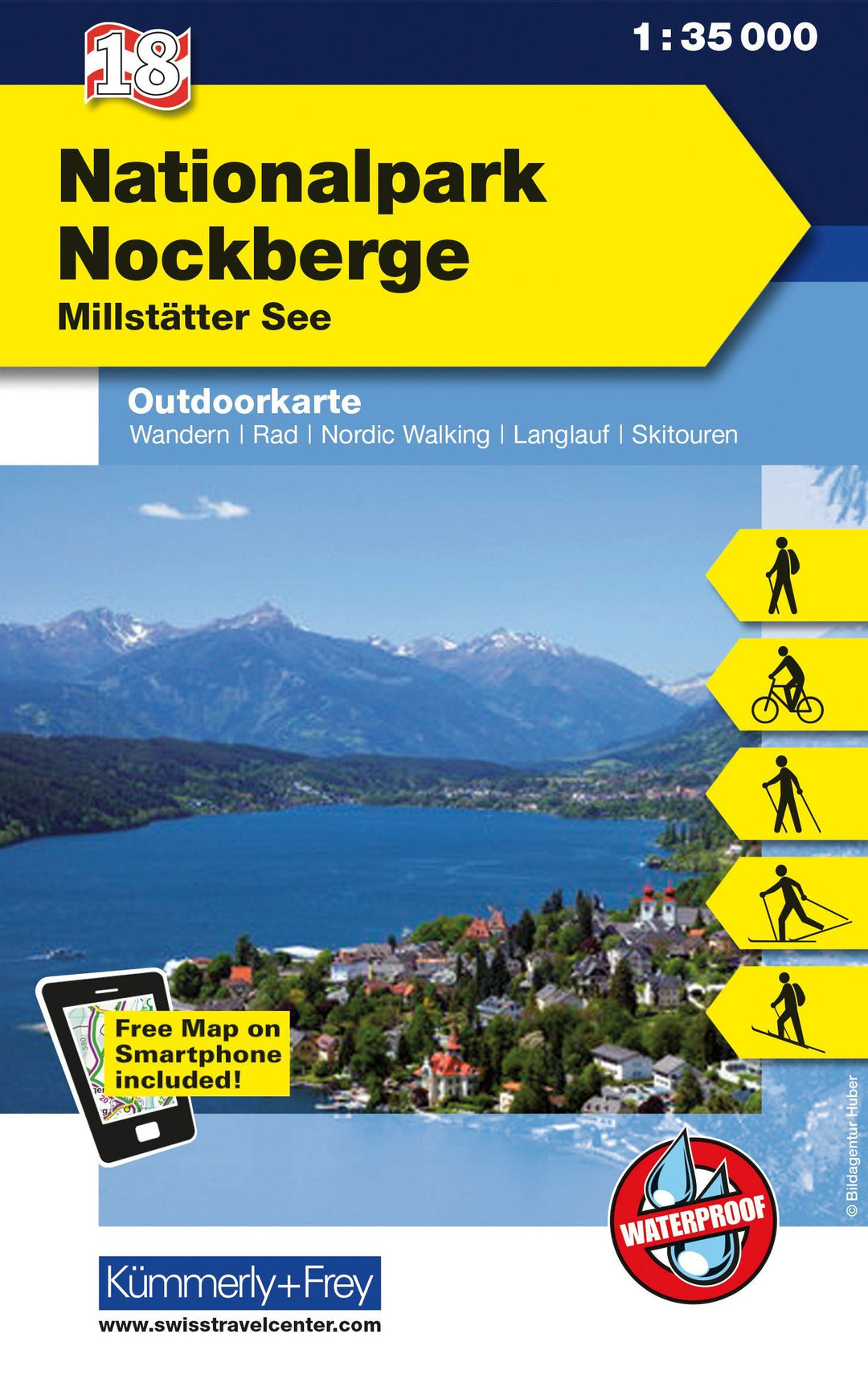 Carte de plein air n° WK.18 - Nockberge NP, Millstätter See FMS (Autriche) | Kümmerly & Frey carte pliée Kümmerly & Frey 