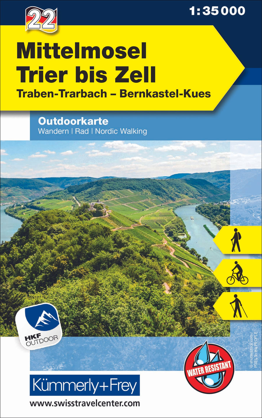 Carte de plein air n° WK.22 - Mittelmosel - Trier à Zell (Allemagne) | Kümmerly & Frey carte pliée Kümmerly & Frey 