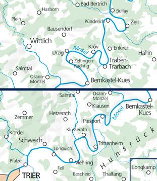 Carte de plein air n° WK.22 - Mittelmosel - Trier à Zell (Allemagne) | Kümmerly & Frey carte pliée Kümmerly & Frey 