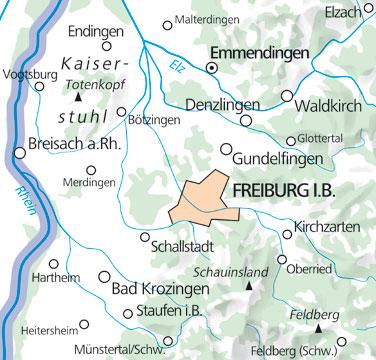 Carte de plein air n° WK.25 - Freiburg i.Br., Kaiserstuhl (Allemagne) | Kümmerly & Frey carte pliée Kümmerly & Frey 