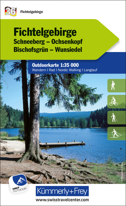Carte de plein air n° WK.36 - Fichtelgebirge FMS (Allemagne) | Kümmerly & Frey carte pliée Kümmerly & Frey 