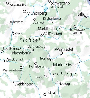 Carte de plein air n° WK.36 - Fichtelgebirge FMS (Allemagne) | Kümmerly & Frey carte pliée Kümmerly & Frey 