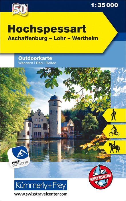 Carte de plein air n° WK.50 - Hochspessart FMS (Allemagne) | Kümmerly & Frey carte pliée Kümmerly & Frey 