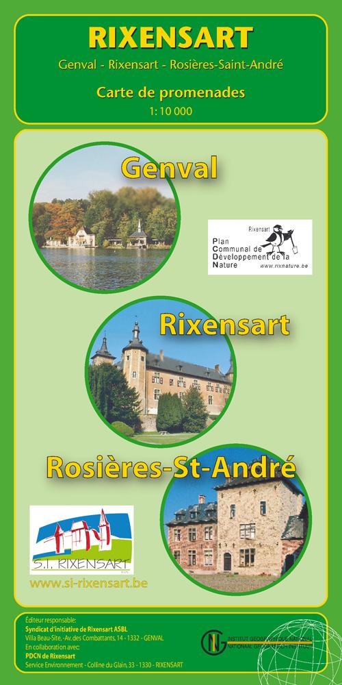 Carte de promenades - Rixensart, Genval, Rosières-St-André wandelkaart (Belgique) | NGI carte pliée IGN Belgique 