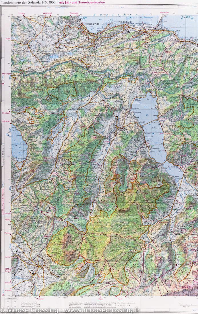 Carte de Lachen (Rigi, Ybrig, Glärnisch), Suisse | Swisstopo - La Compagnie des Cartes