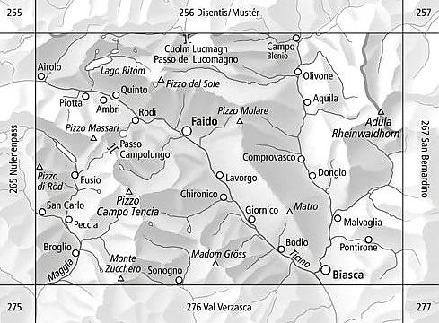 Carte de randonnée à ski n° 266S - Val Leventina (Suisse) | Swisstopo - ski au 1/50 000 carte pliée Swisstopo 