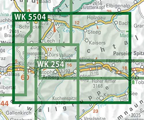 Carte de randonnée - Arlberg - Lech - St. Anton - Verwall Alps (Alpes autrichiennes), n° WK5504 | Freytag & Berndt carte pliée Freytag & Berndt 