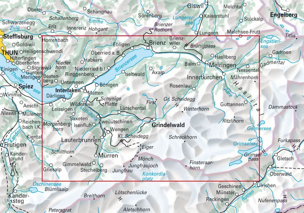 Carte de randonnée backcountry n° HKF.WK.04 - Jungfrau Région, Grindelwald (Suisse) | Hallwag carte pliée Hallwag 