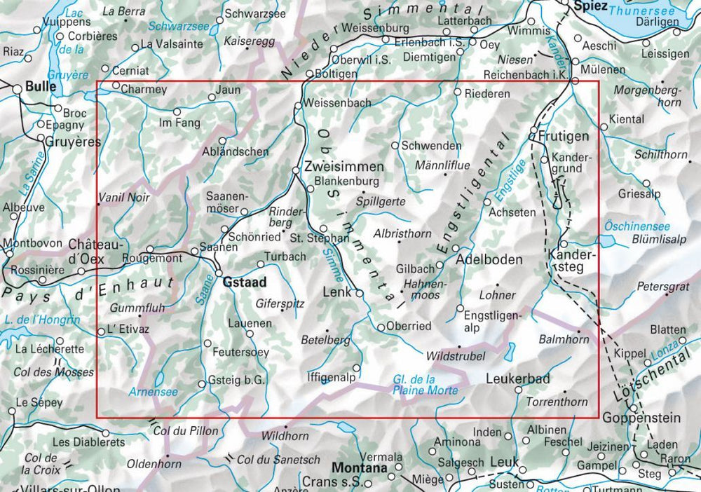 Carte de randonnée backcountry n° HKF.WK.05 - Saanenland, Adelboden-Lenk (Suisse) | Hallwag carte pliée Hallwag 