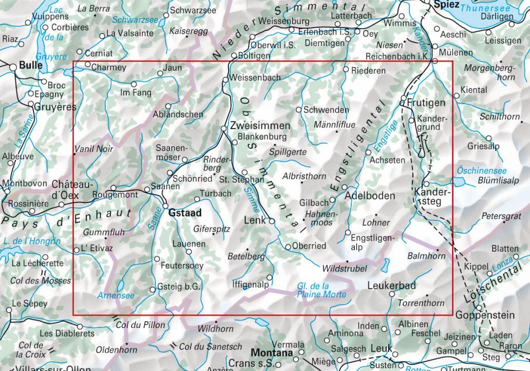 Carte de randonnée backcountry n° HKF.WK.05 - Saanenland, Adelboden-Lenk (Suisse) | Hallwag carte pliée Hallwag 