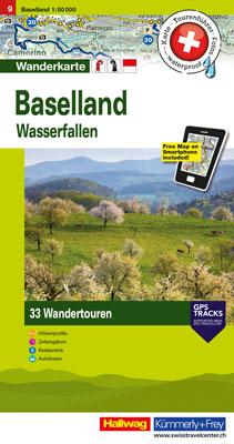 Carte de randonnée backcountry n° HKF.WK.09 - Baselland (Suisse) | Hallwag carte pliée Hallwag 