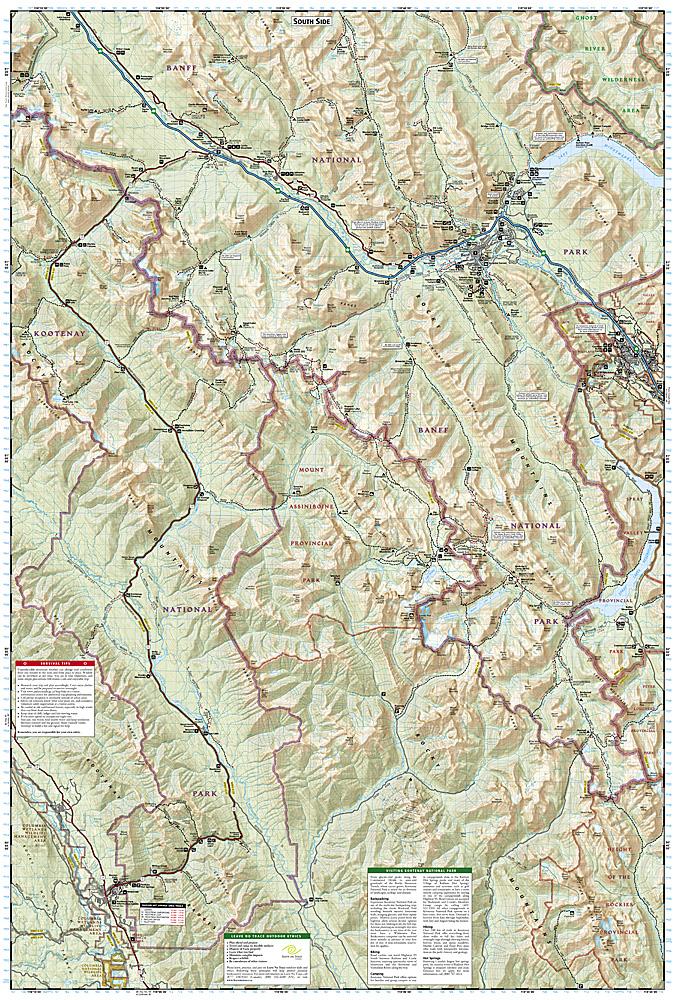 Carte de randonnée - Banff Sud (Banff & Kootenay National Parks) | National Geographic - La Compagnie des Cartes