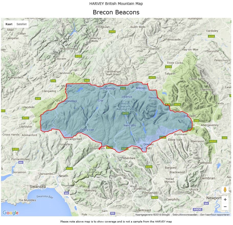 Carte de randonnée - Brecon Beacons XT40 BMM | Harvey Maps - British Mountain carte pliée Harvey Maps 