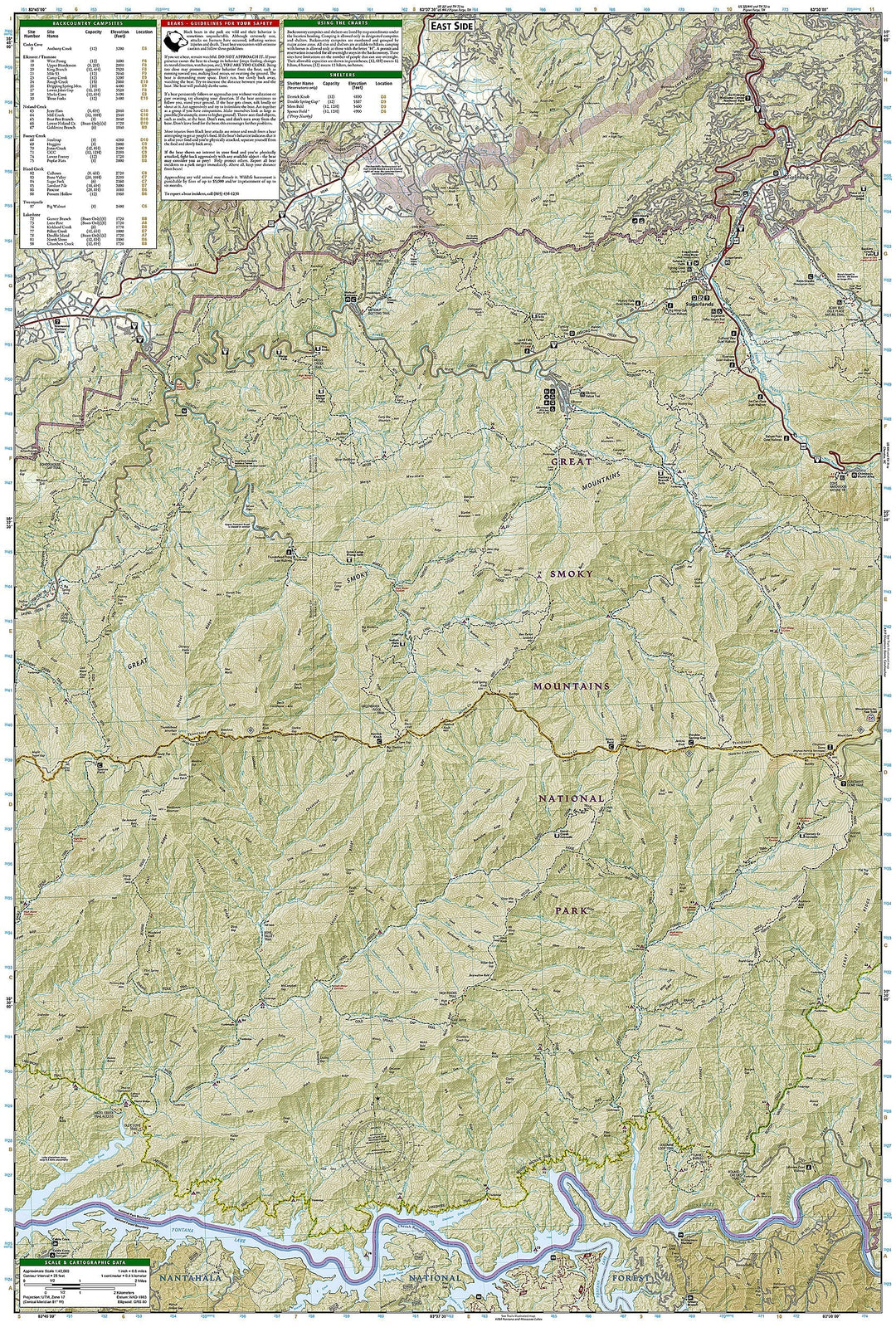 Carte de randonnée - Cades Cove, Elkmont - Great smoky mountains National Park (Caroline du Nord, Tennessee), n° 316 | National Geographic carte pliée National Geographic 