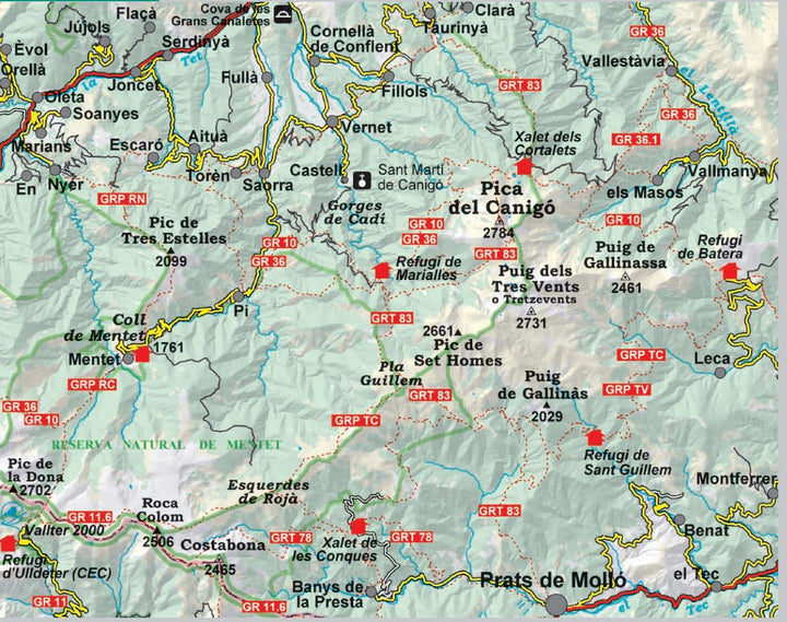 Carte de randonnée - Canigou, Sant Marti del Canigo, Prats de Mollo, Mentet (Pyrénées catalanes) | Editorial Alpina carte pliée Editorial Alpina 