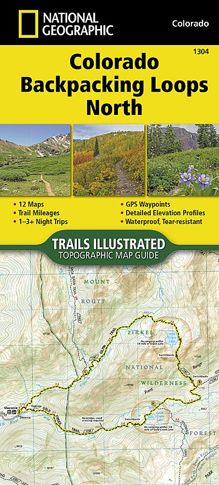 Carte de randonnée - Colorado Backpack Loops Nord, n° 1304 | National Geographic carte pliée National Geographic Papier 
