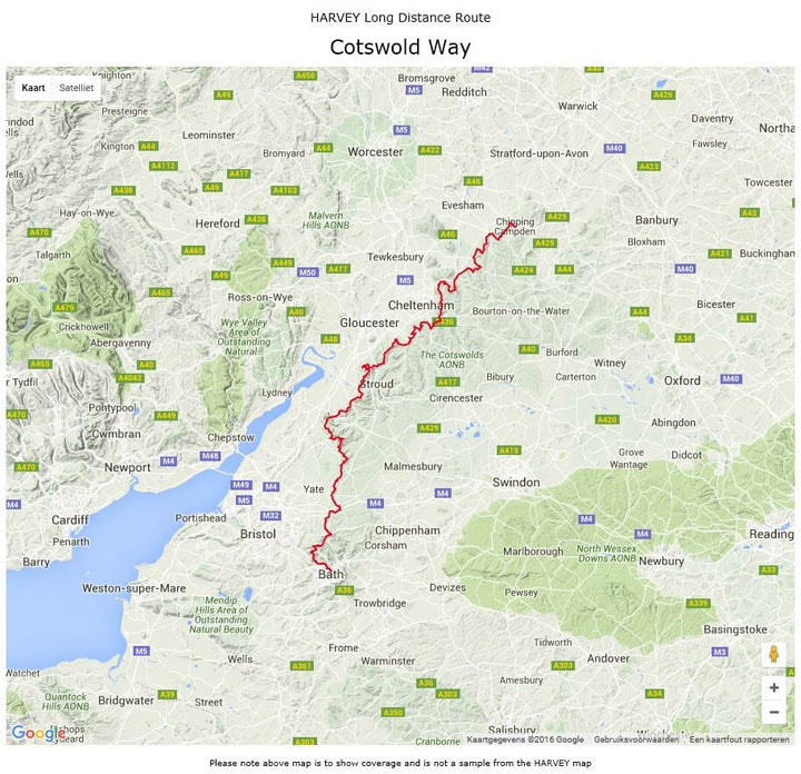 Carte de randonnée - Cotswold Way XT40 | Harvey Maps - National Trail maps carte pliée Harvey Maps 