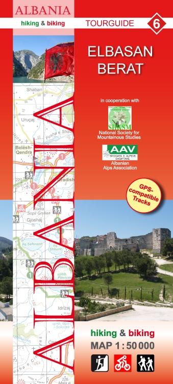 Carte de randonnée de l'Albanie n° 6 - Elbasan, Berat | Huber carte pliée Huber 