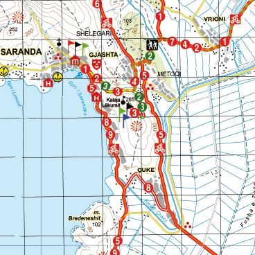 Carte de randonnée de l'Albanie n° 9 - Saranda | Huber carte pliée Huber 