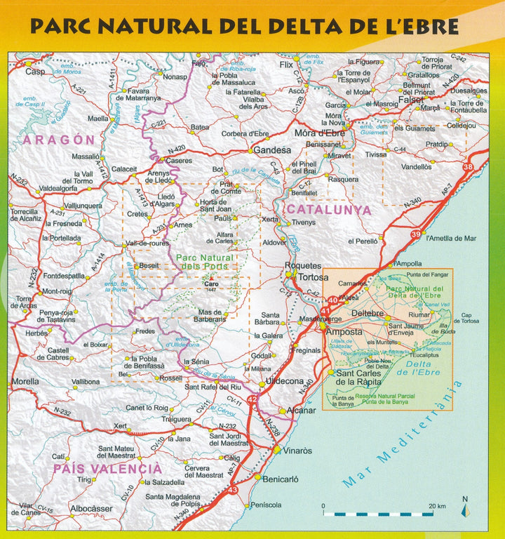 Carte de randonnée - Delta de l'Ebre | Piolet carte pliée Editorial Piolet 