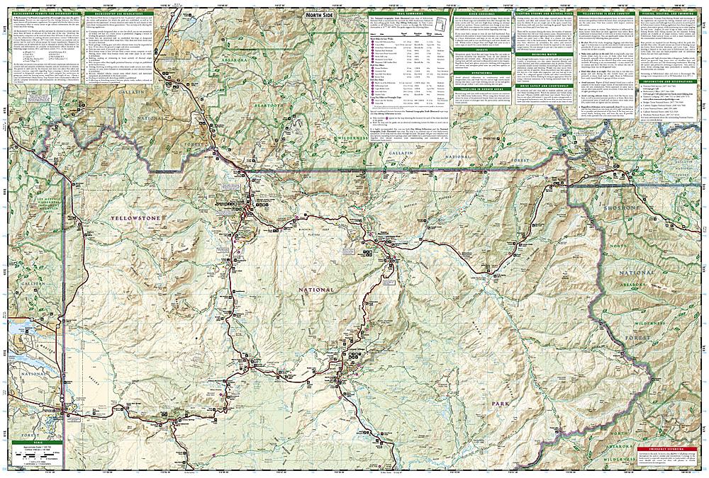 Carte de randonnée du Parc National de Yellowstone (Wyoming, Montana, Idaho) | National Geographic carte pliée National Geographic 