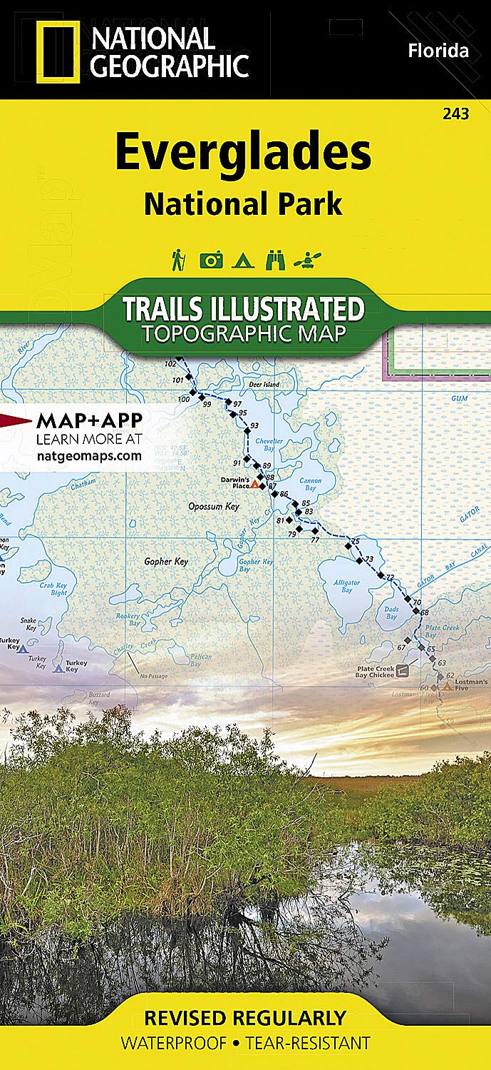 Carte de randonnée du Parc National des Everglades (Floride) | National Geographic carte pliée National Geographic 