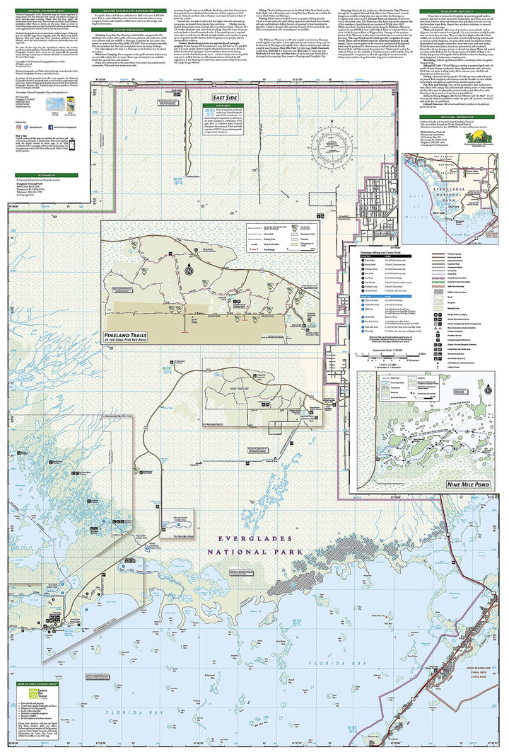 Carte de randonnée du Parc National des Everglades (Floride) | National Geographic carte pliée National Geographic 