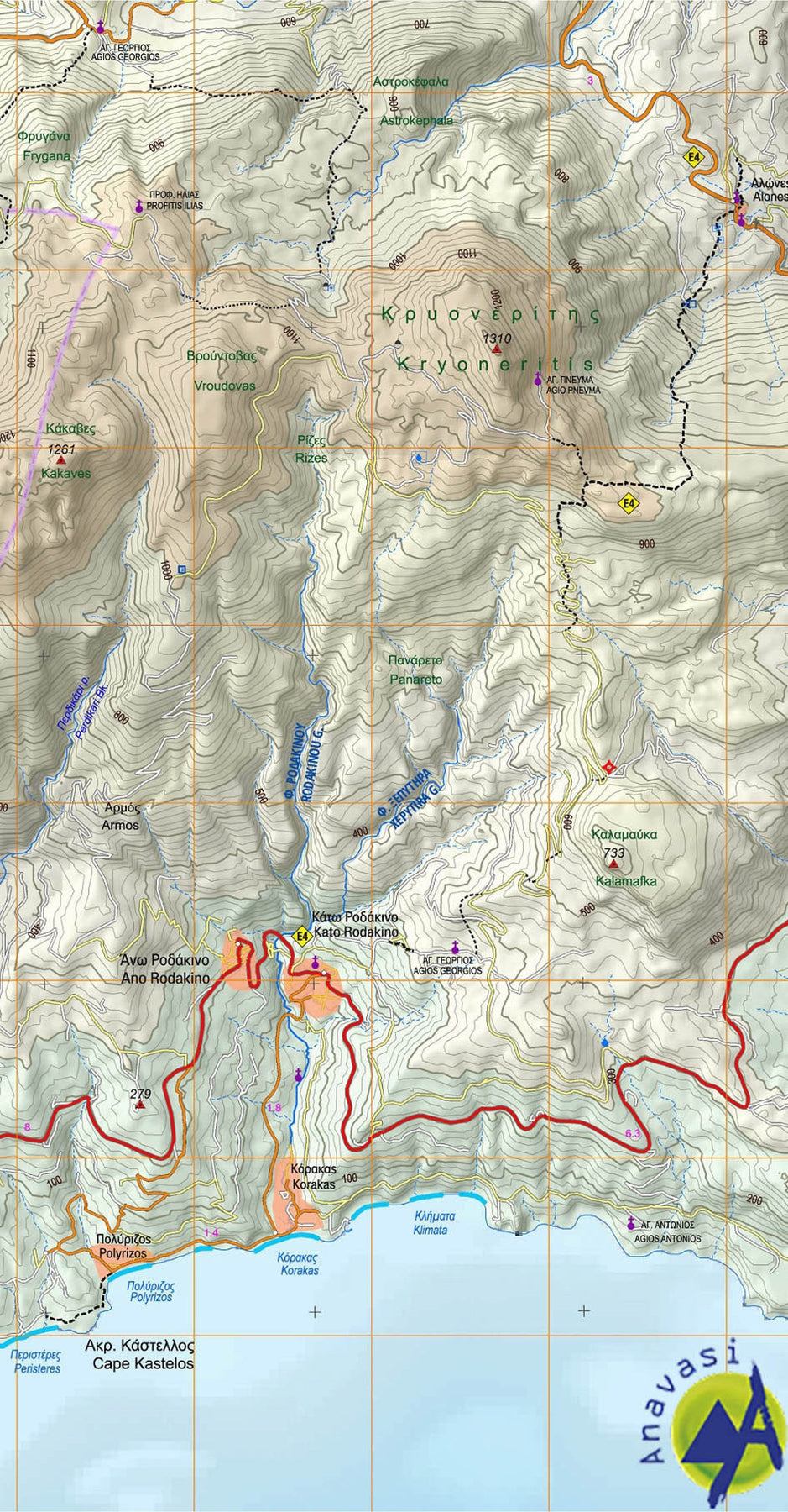 Hiking Map - FrakoStelo, Plakias (Crete) | Anavasi – MapsCompany ...