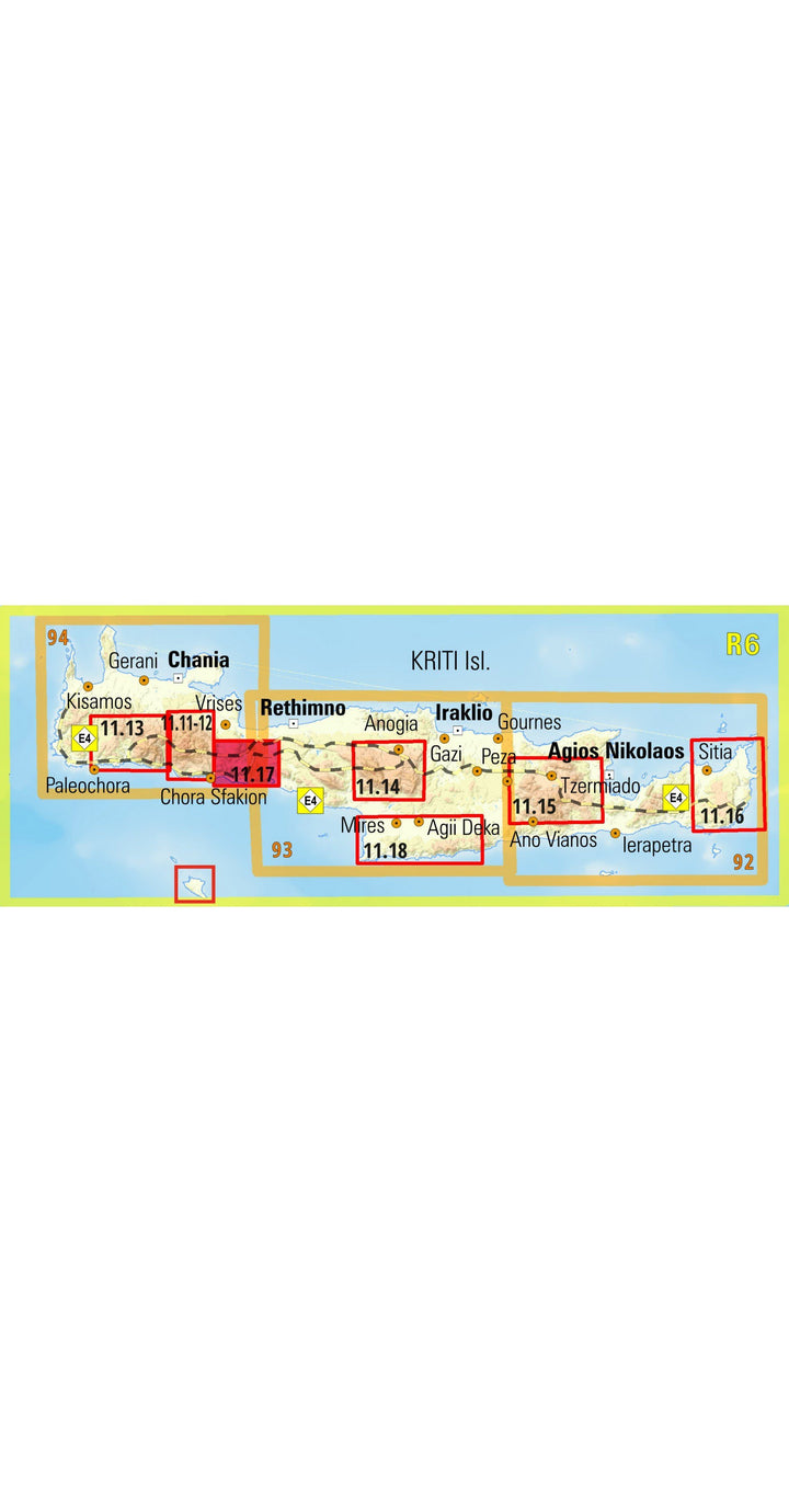 Carte de randonnée - Fragokastelo, Plakias (Crète) | Anavasi carte pliée Anavasi 