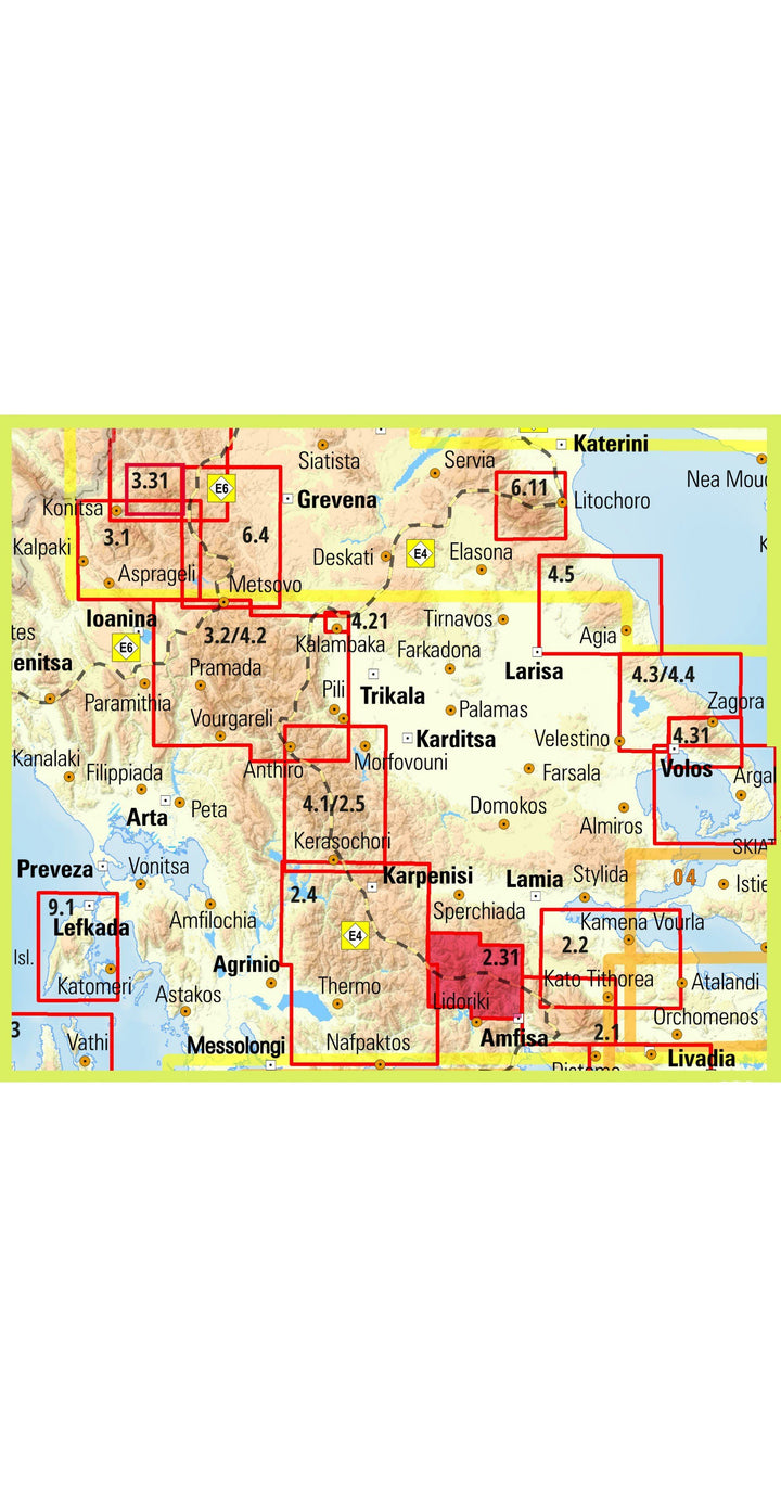 Carte de randonnée - Giona, Mont Vardousia | Anavasi carte pliée Anavasi 