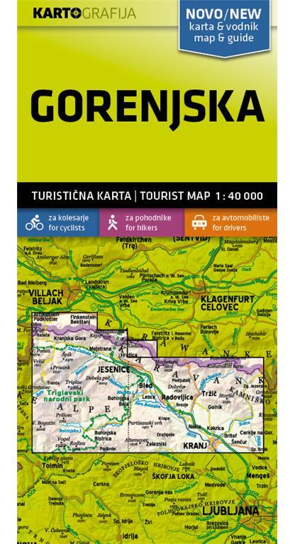 Carte de randonnée - Gorenjska (Slovénie) | Kartografija carte pliée Kartografija 