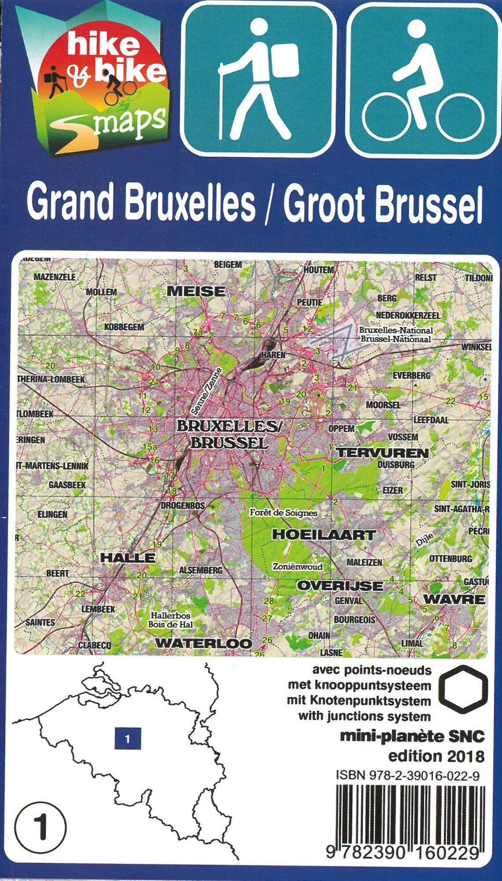 Carte de randonnée - Grand Bruxelles | Mini Planet carte pliée Mini Planet 