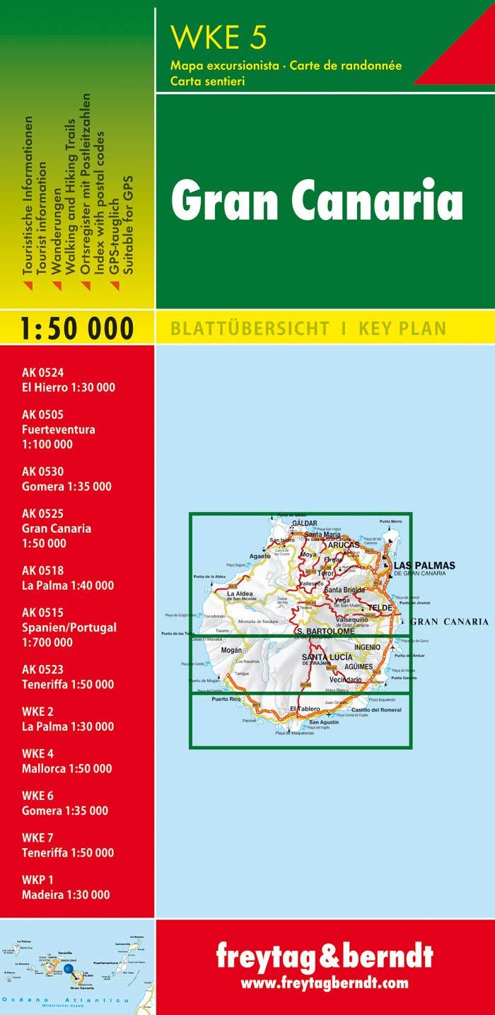 Carte de randonnée - Grande Canarie, n° WKE5 | Freytag & Berndt carte pliée Freytag & Berndt 
