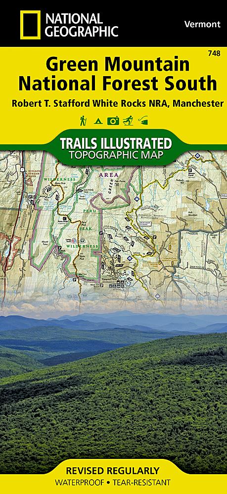 Carte de randonnée - Green Mountain Nat.Forest South (Vermont), n° 748 | National Geographic carte pliée National Geographic 
