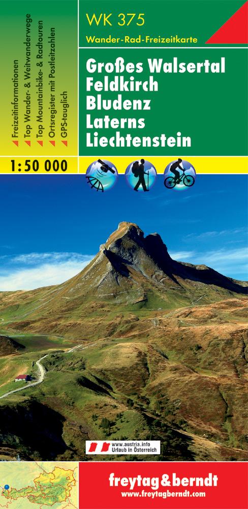 Carte de randonnée - Grosses Walsertal - Feldkirch- Bludenz -Laterns (Alpes autrichiennes), n° WK375 | Freytag & Berndt carte pliée Freytag & Berndt 