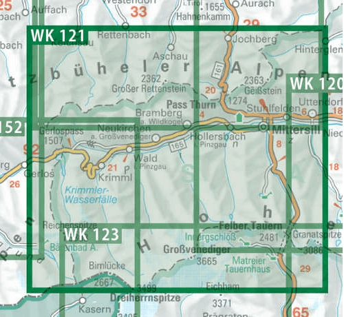 Carte de randonnée - Grossvenediger - Oberpinzgau (Alpes autrichiennes), n° WK121 | Freytag & Berndt carte pliée Freytag & Berndt 