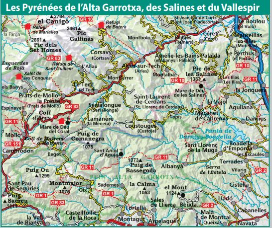 Carte de randonnée & Guide - Les Pyrénées de l’Alta Garrotxa, des Salines et du Vallespir (Pyrénées catalanes) | Alpina carte pliée Editorial Alpina 